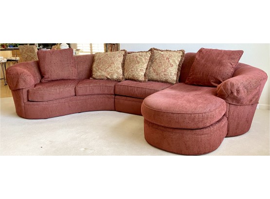 Gorgeous Curved Red Couch By Expressions Custom Furniture Stores