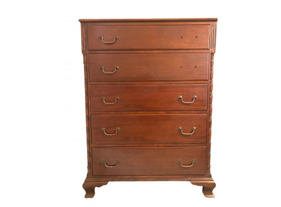 Beautiful Dove Tailed Dresser With Carved Twist Detailing