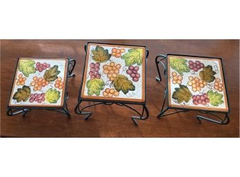 Three Adorable Tile Plant Stands
