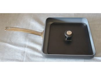 Metal Green Pan With A Todd English Grill Press