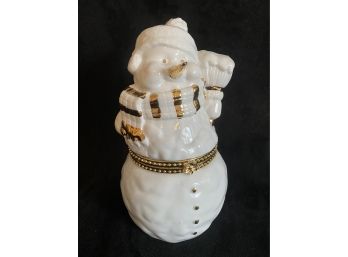 Ceramic Snowman Jewelry Box