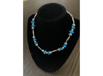 Sterling Silver And Turquoise Choker