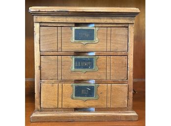 Vintage Library Wood Card Box By Weis With Original Library Book Cards