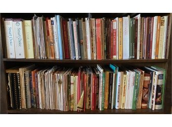 (2) Full Shelves Of Cookbooks