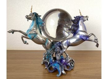 Fine Pewter Unicorns Of The New Age Crystal Ball