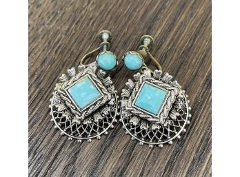 Pair Of Vintage Turquoise Earrings