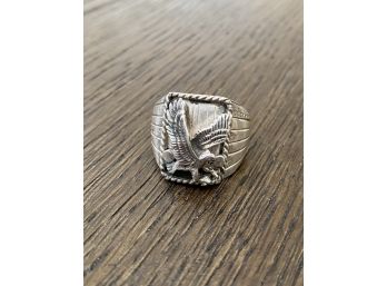 Sterling Silver S. Ray Eagle Native American Ring Size 9