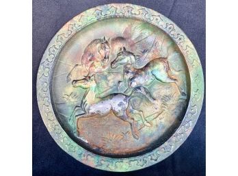 Gorgeous Prancing Horses Iron Wall Medallion