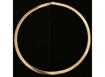 14k Italy GoldDouble Tone Two Sided Omega Necklace