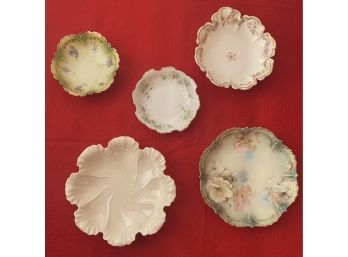Late 1800 Early 1900 RS Germany, Eglantine, RS Prussia, Lenox & Haviland & Co Limoges Painted Dishes