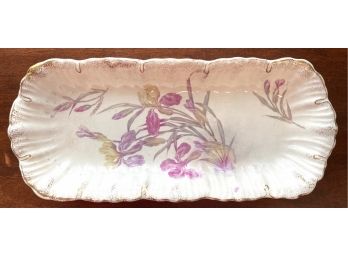 WL Antique Tray With Painted Irises