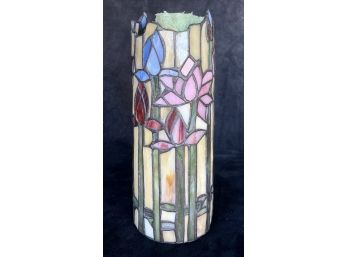 Stained Glass Vase (With Styrofoam Insert For Faux Flowers)
