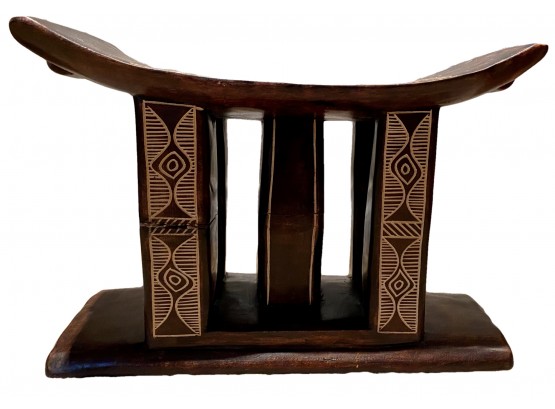 Beautiful Hand Carved Bench From Single Piece Of Wood From Ghana