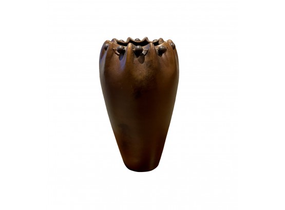 Large Metal Bronze Toned Vase