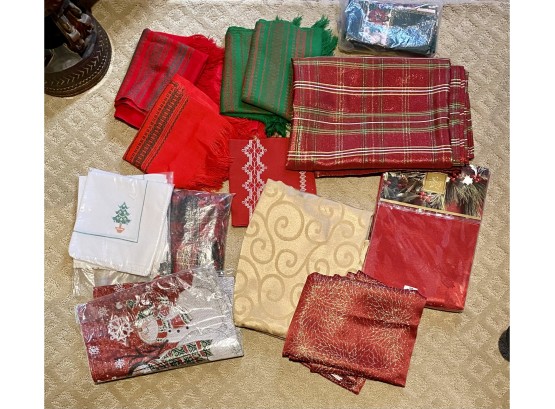 Large Collection Of Christmas Linens And Table Runners