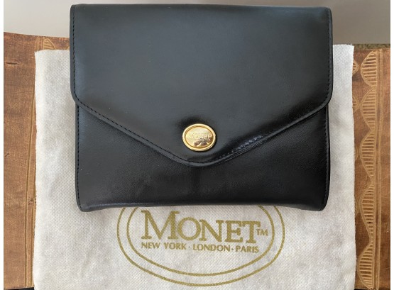 Beautiful Monet Leather Purse Or Clutch With Chain Strap