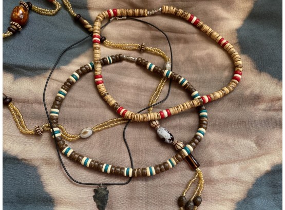 Great Grouping Of Vacation Jewelry Including Pukka Shell And Arrowhead Necklaces