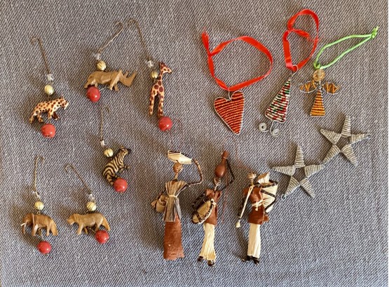 Collection Of Sweet Handmade Christmas Ornaments From Kenya