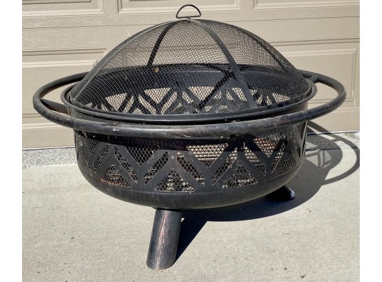 Fire Pit With Winter Cover And Dome Protector