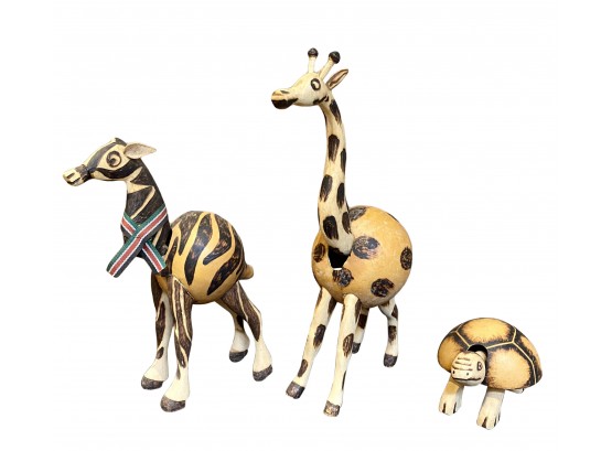 Small Collection Of Gourd Animals Made In Burkina Faso