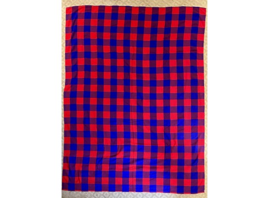 Masai Shuka Wool Blanket In Red And Blue From Kenya