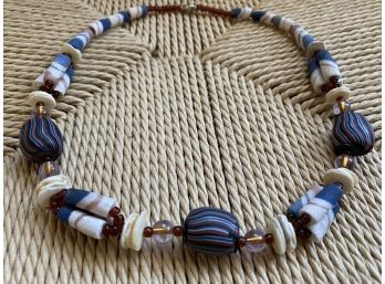 Beautiful Necklace With Handmade Clay Beads From Mali