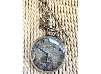 Beautiful Elgin Antique Pocketwatch With Watch Fob -14k Plated