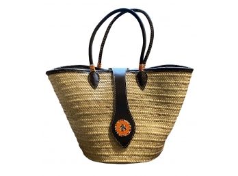 Basket Bag With Bead Detail Shuka Duka From Kenya