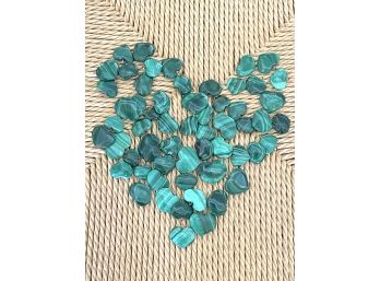 HUGE Group Of 1970's Malachite Heart Pendants In Varying Sizes With Wire Loop (DRC)