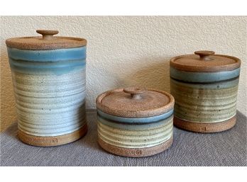 Earthenware Set Of Canisters