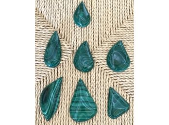 Beautiful Collection Of Top Quality 1970's African Malachite Loose Pendant Stones 1.5'-3' Long! (DRC)