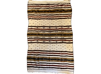 Very Large Natural Fiber Mopti Handwoven Blanket From Mali