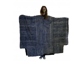 Fabulous Hand Made Indigo Dyed Robe For Chief Of Village -One Size