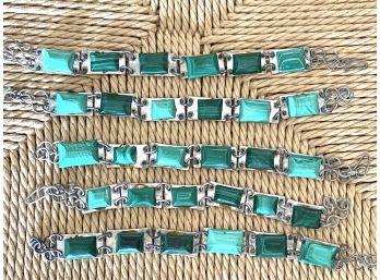 Great Collection Of 1970's Loose Malachite Stones And Bracelets -5 Bracelet Strands Total- Project Piece (DRC)