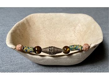 Ceramic Bowl With Beads From Ghana