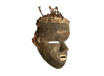 Genuine Wood Salampasu Mask From Democratic Republic Of The Congo