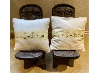African Wildlife Shuka Duka Cotton Pillows From Kenya