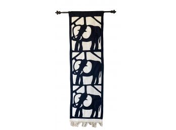 Beautiful Applique Elephants On Woven Tapestry From Ghana