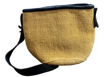 Sisal Bag With Suede Trimmings And Strap From Kenya