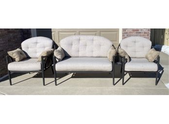 Patio Furniture Set Including 2 Chairs And One Loveseat (Needs Repair)