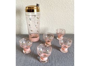 Beautiful Glass Cocktail Shaker With 5 Coup Glasses