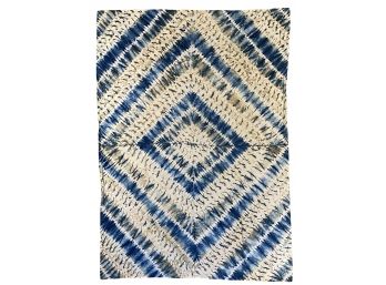 Beautiful Hand Dyed Indigo And Kola Nut Cotton Tablecloth From Sierra Leone