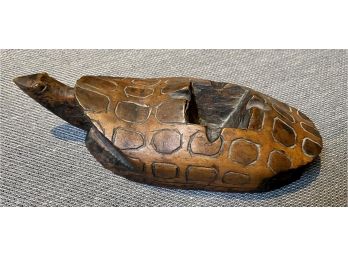 Hand Carved Wood Ashtray Turtle From Democratic Republic Of Congo