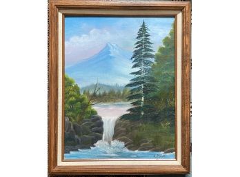 Landscape Oil Painting By Alma Maze In Wooden Frame