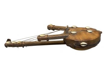 String Instrument Made From Gourd With Goat Leather And Cowry Shells From Ghana