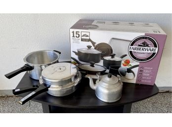 Lot Of Cookware Including New In Box Farberwear Non Stick Pots And Pans