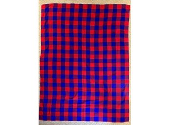 Masai Shuka Wool Blanket In Red And Blue From Kenya
