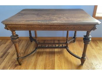 Antique Rectangular Finely Carved Rectangular Table