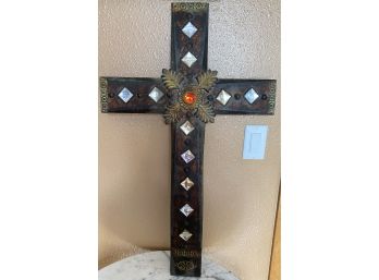 Metal Cross With Rhinestone Crystal