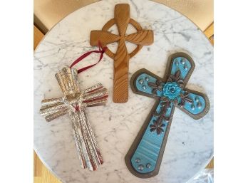 Lot Of 3 Decorative Crosses